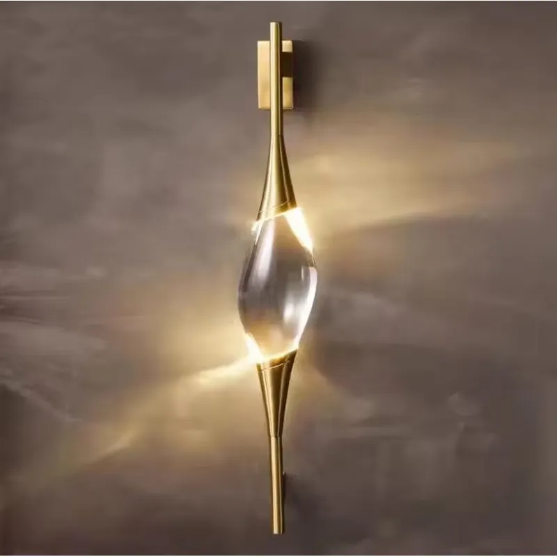 Lighting Decor For Room - โคมไฟติดผนัง LED ดีไซน์ใหม่ ทันสมัย ทองแดงแท้ ประดับคริสตัล