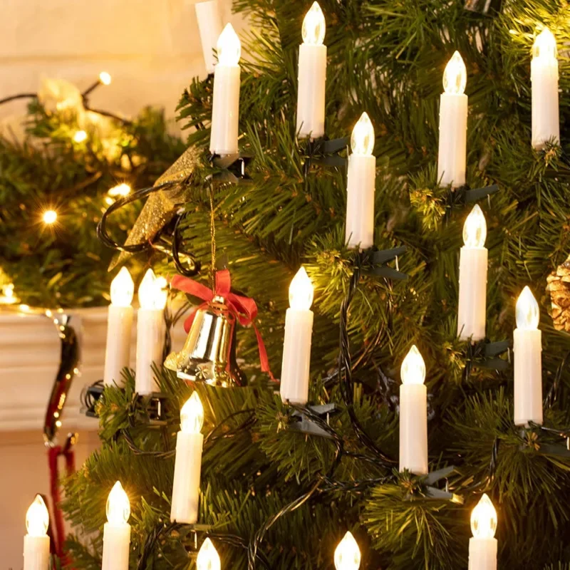 Home Decor Lighting Tree - เทียนไร้เปลวไฟ 10/20LED พร้อมคลิป, ตกแต่งต้นคริสต์มาสสำหรับปาร์ตี้วันหยุดที่บ้าน