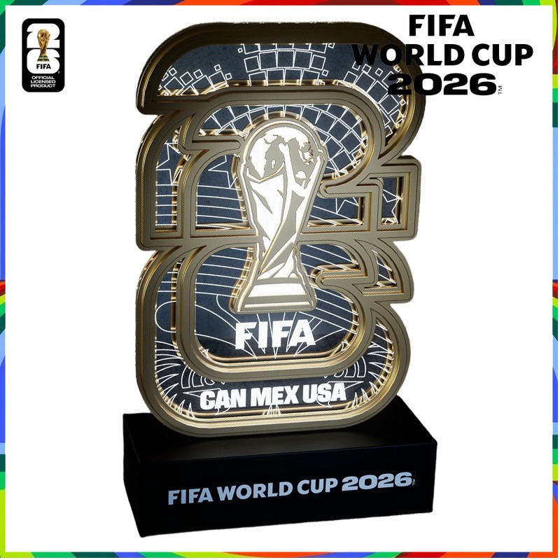 Lighting World Decor - ไฟ LED รูปทรงโคมไฟธีมฟุตบอลโลก FIFA 26 สีทอง