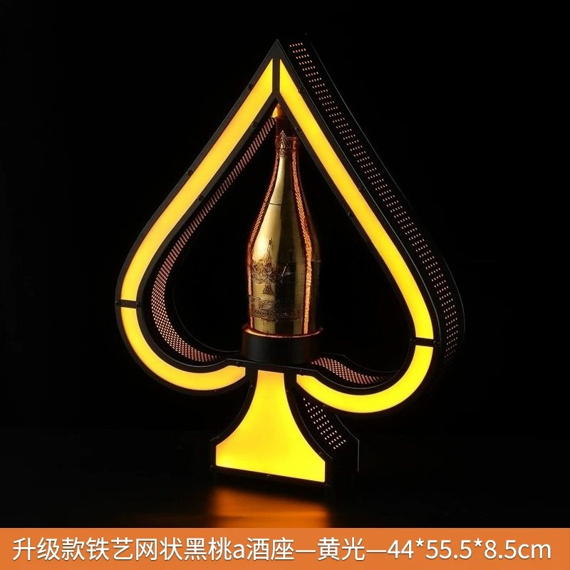 Lighting Decor Ideas - แท่นวางขวดไวน์ LED ลายเหล็กศิลป์, ชั้นวางไวน์เรืองแสงสำหรับตกแต่งบาร์ คลับ งานแต่งงาน