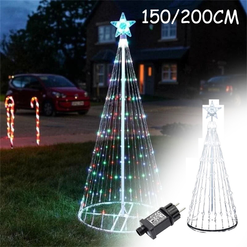 Lighting Tree Decor - ไฟ LED คริสมาสต์ประดับหลอดไฟประดับแบบสาย LED วงแหวนโลหะสำหรับตกแต่งกลางแจ้งใช้ในบ้าน