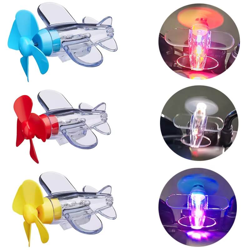 Lighting Decor Ideas - เครื่องประดับเครื่องบิน LED พลังงานลมสำหรับรถจักรยานยนต์แฮนด์รถกระจกมองหลังในเวลากลางคืนหมุนไฟ LED ตกแต่ง