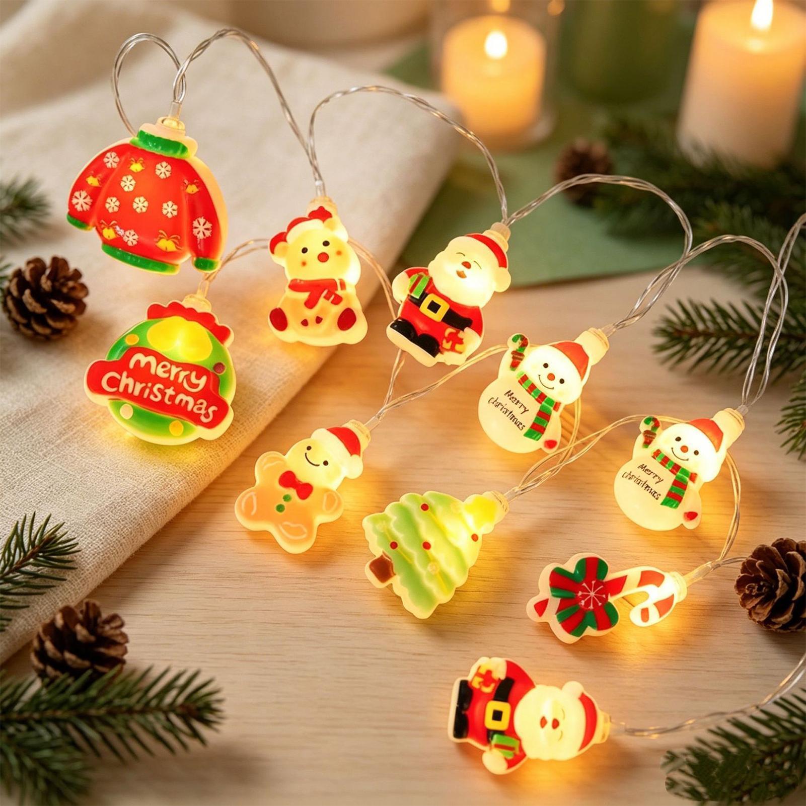 Lighting Tree Decor - ไฟประดับซานตาคลอส LED รูปซานตาและสโนว์แมน ไฟประดับน่ารักสำหรับตกแต่งต้นคริสต์มาส แขวนประดับระเบียง ประตูหน้า