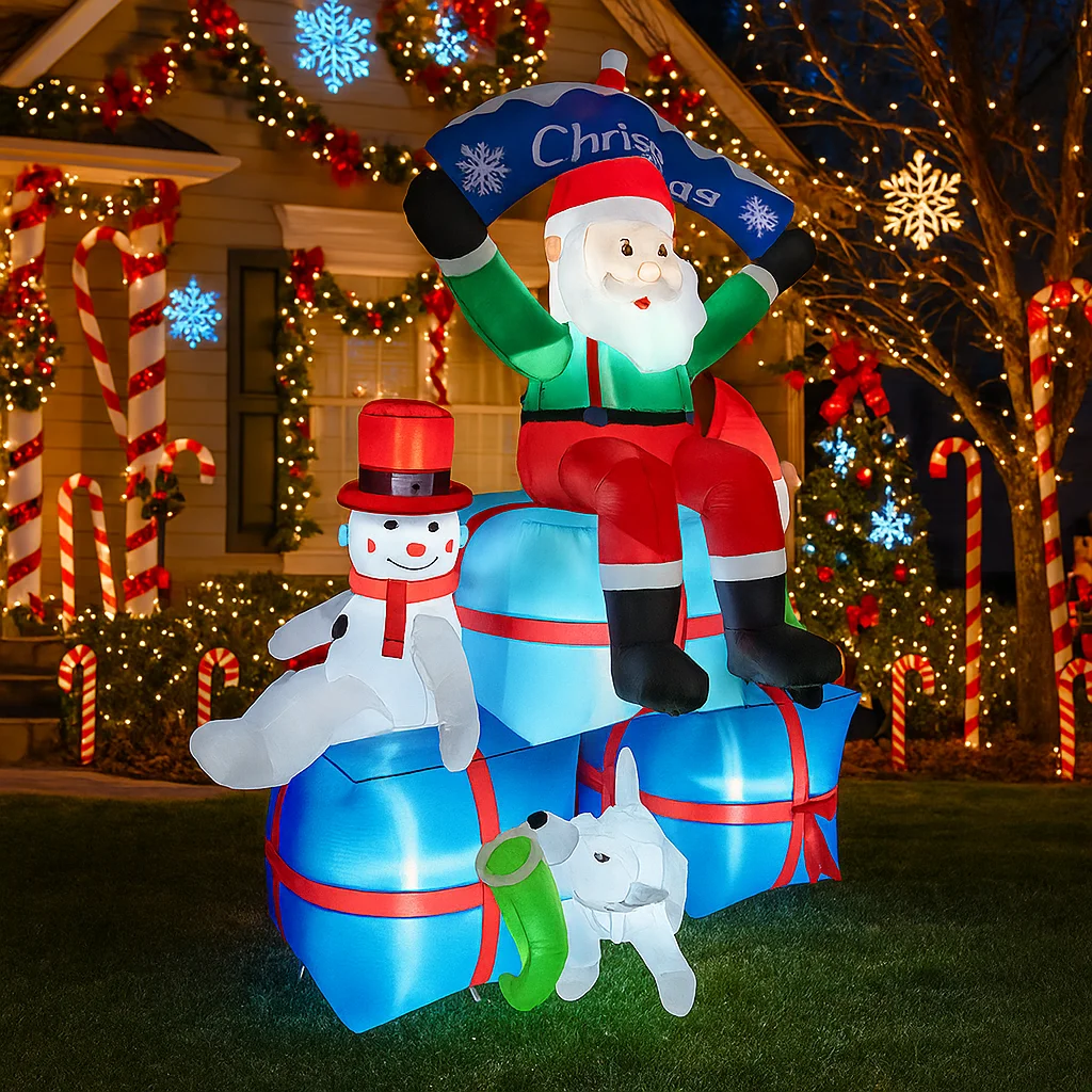 ซานตาคลอสเป่าลม 2.1 เมตร/6.8 ฟ - Santa'S Elves Holiday Lighting & Decor Llc บทวิจารณ์และราคา