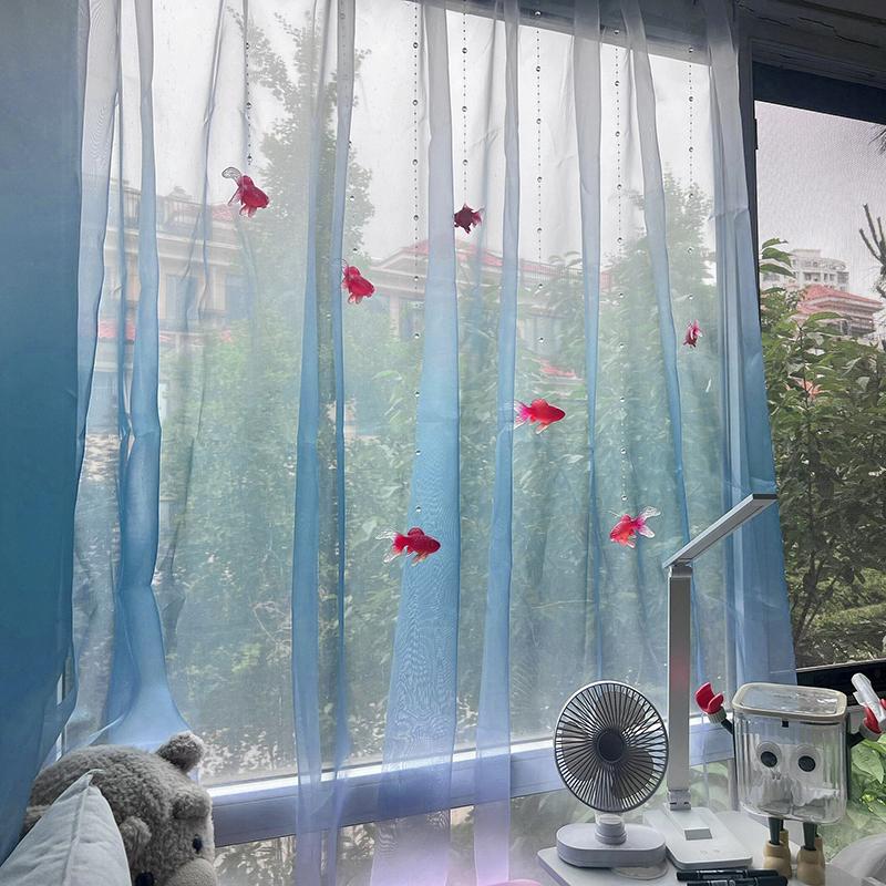 ผ้าม่านหน้าต่างโปร่งแสงสีฟ้าอ่ - Lighting Decor Ideas บทวิจารณ์และราคา