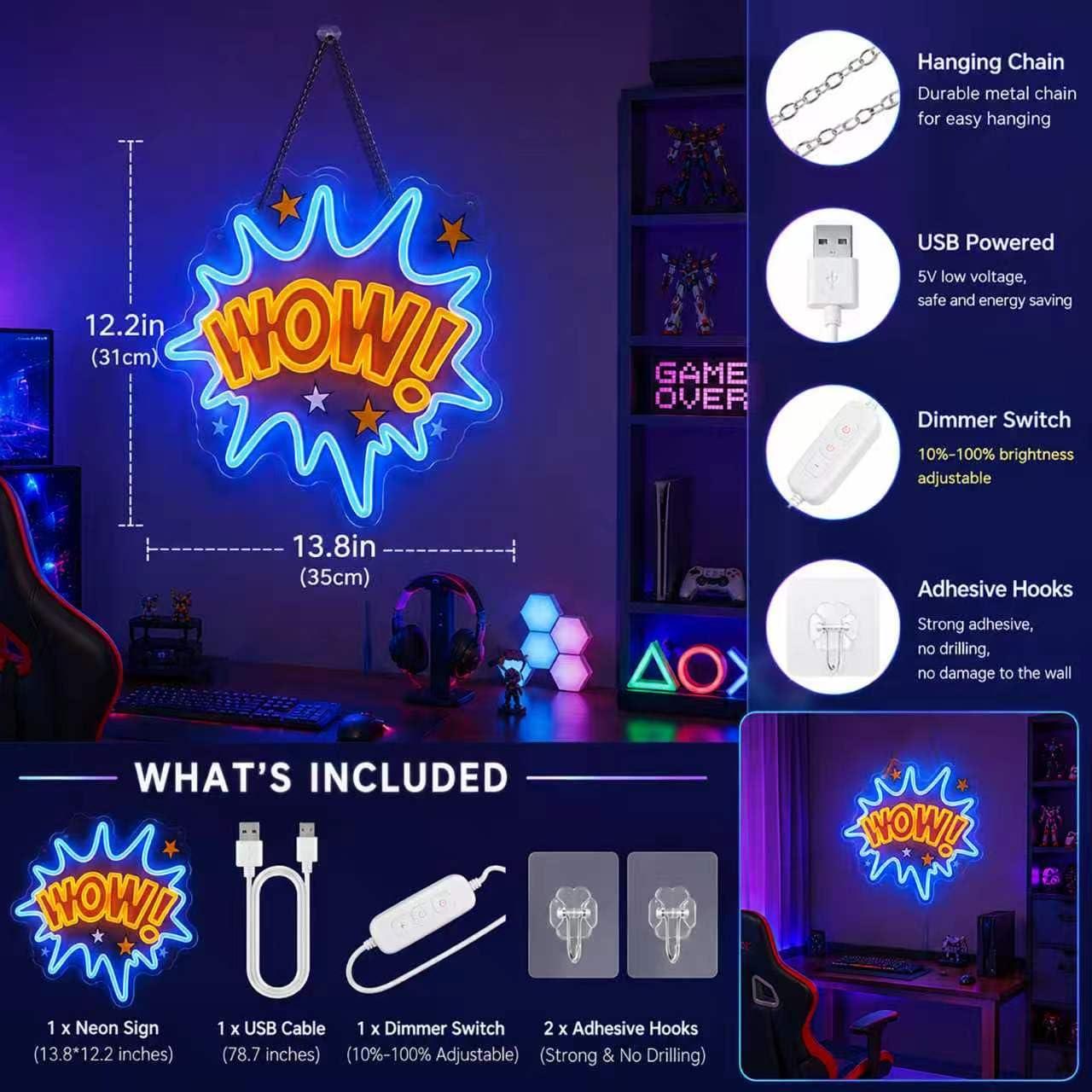 ไฟนีออน WOW แบบ USB ปรับความสว - Lighting Decor Wow บทวิจารณ์และราคา