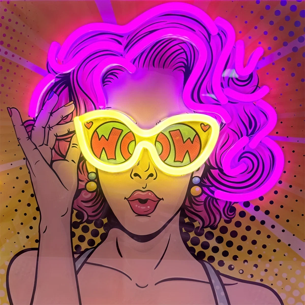 Wow Lady Pop Art LED Neon Sign - Lighting Decor Wow บทวิจารณ์และราคา