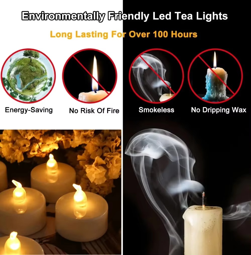 24/48 PC ไฟ LED ชา Flameless พ - Decor Lighting Hours บทวิจารณ์และราคา