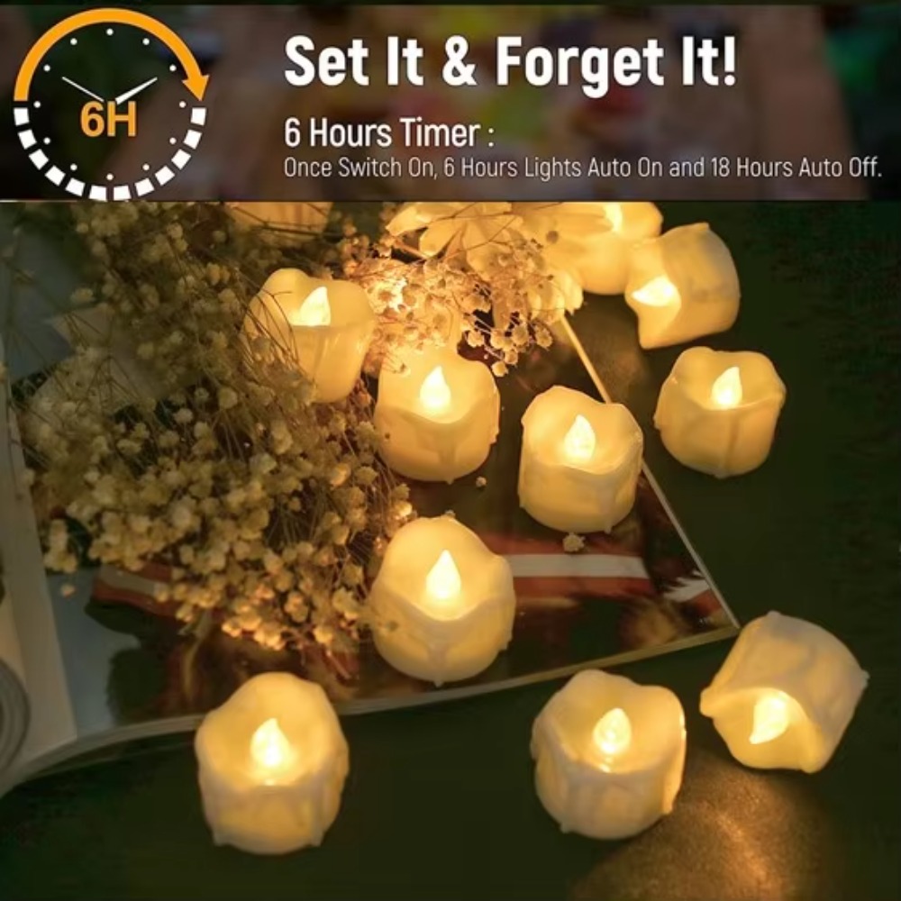 24/48 PC ไฟ LED ชา Flameless พ - Decor Lighting Hours บทวิจารณ์และราคา