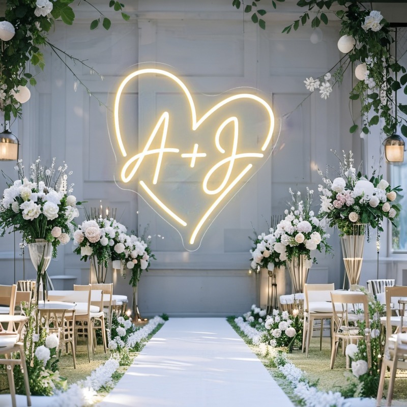 CUSTOM Initials หัวใจ LED Neon - Lighting Decor Ideas บทวิจารณ์และราคา