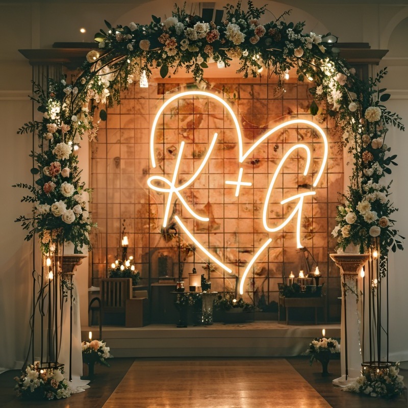 CUSTOM Initials หัวใจ LED Neon - Lighting Decor Ideas บทวิจารณ์และราคา