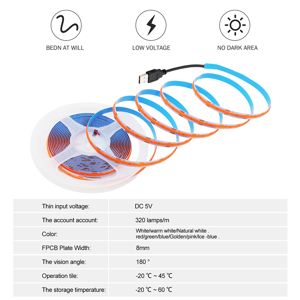 DC 5V COB ไฟ LED แถบ LED 320LE - Decor Lighting Hours บทวิจารณ์และราคา