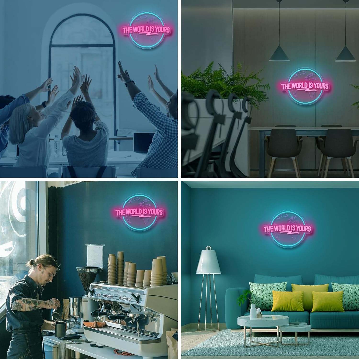 โลกเป็นของคุณป้ายนีออนแกะสลัก  - Lighting World Decor บทวิจารณ์และราคา