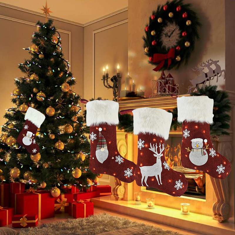 ถุงเท้าคริสต์มาสกับไฟ Led ส่อง - Home Decor Lighting Tree บทวิจารณ์และราคา