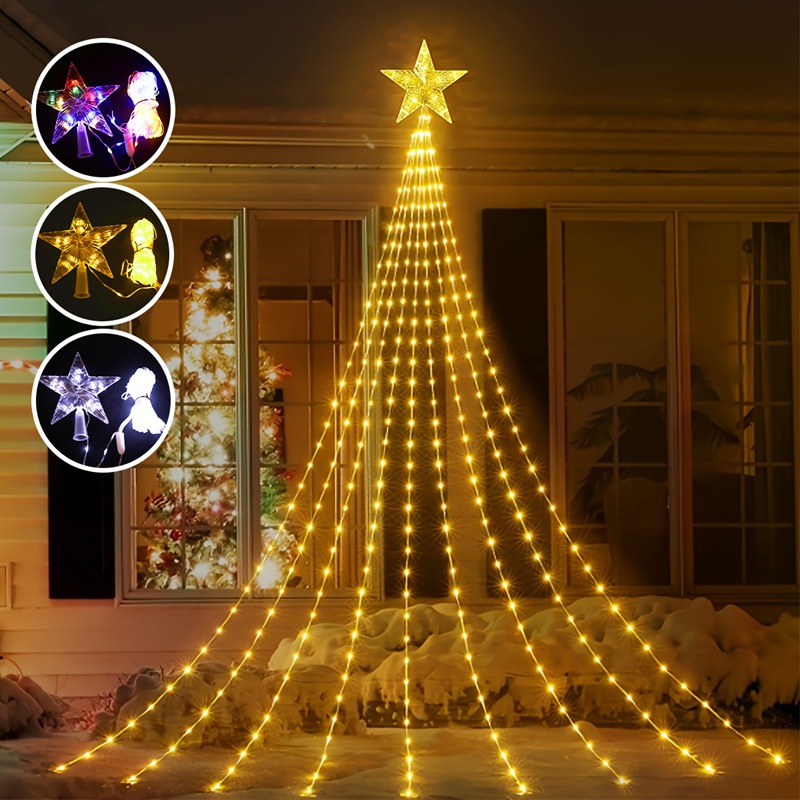 LED Star น้ําตกไฟตกแต่งคริสต์ม - Home Decor Lighting Tree บทวิจารณ์และราคา
