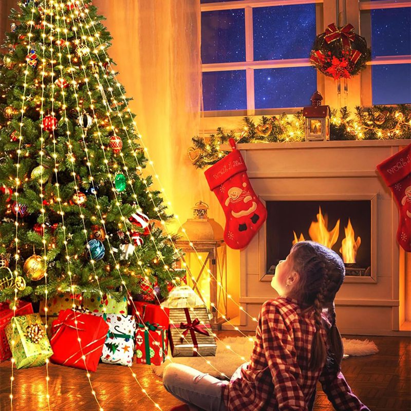 LED Star น้ําตกไฟตกแต่งคริสต์ม - Home Decor Lighting Tree บทวิจารณ์และราคา