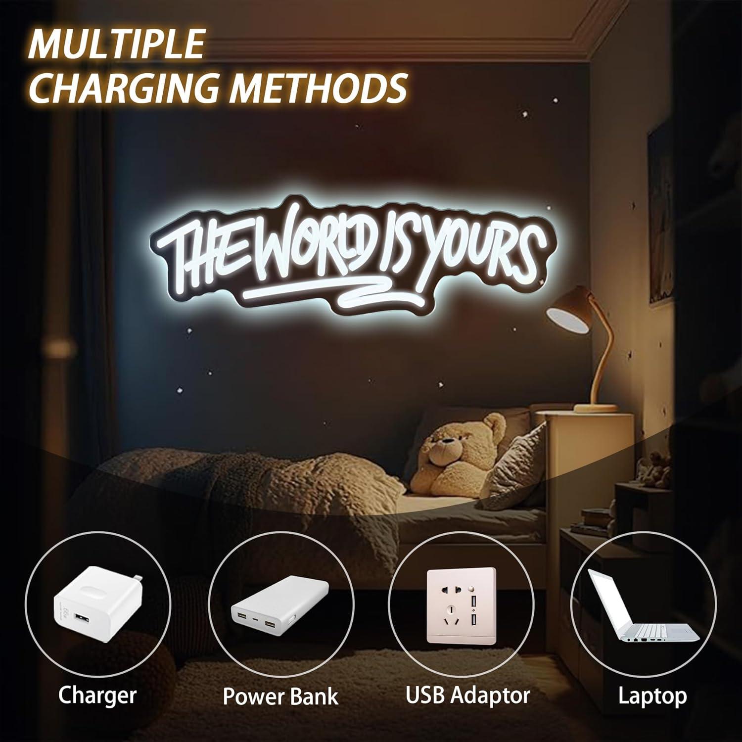ป้ายไฟนีออน The World is Yours - Lighting World Decor บทวิจารณ์และราคา
