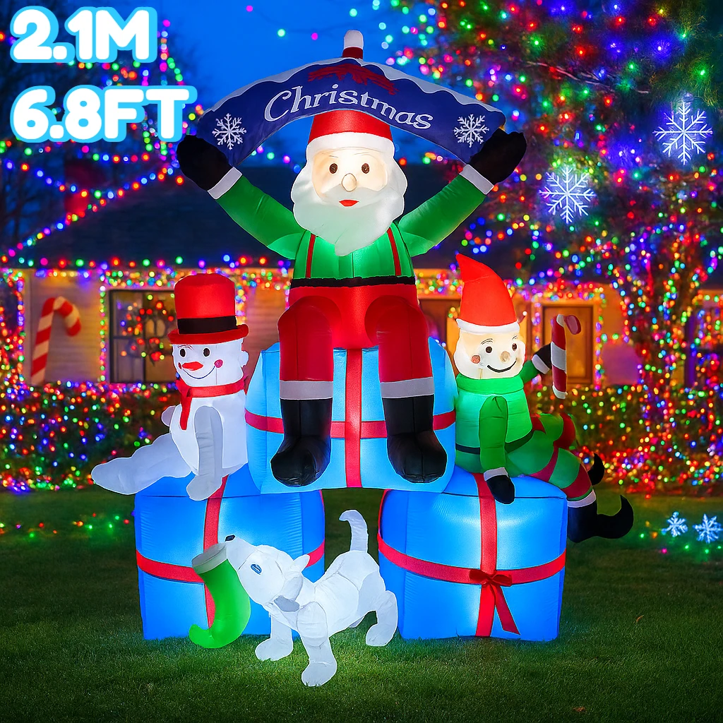 โมเดลเป่าลมรูปซานต้า มนุษย์หิม - Santa'S Elves Holiday Lighting & Decor Llc บทวิจารณ์และราคา