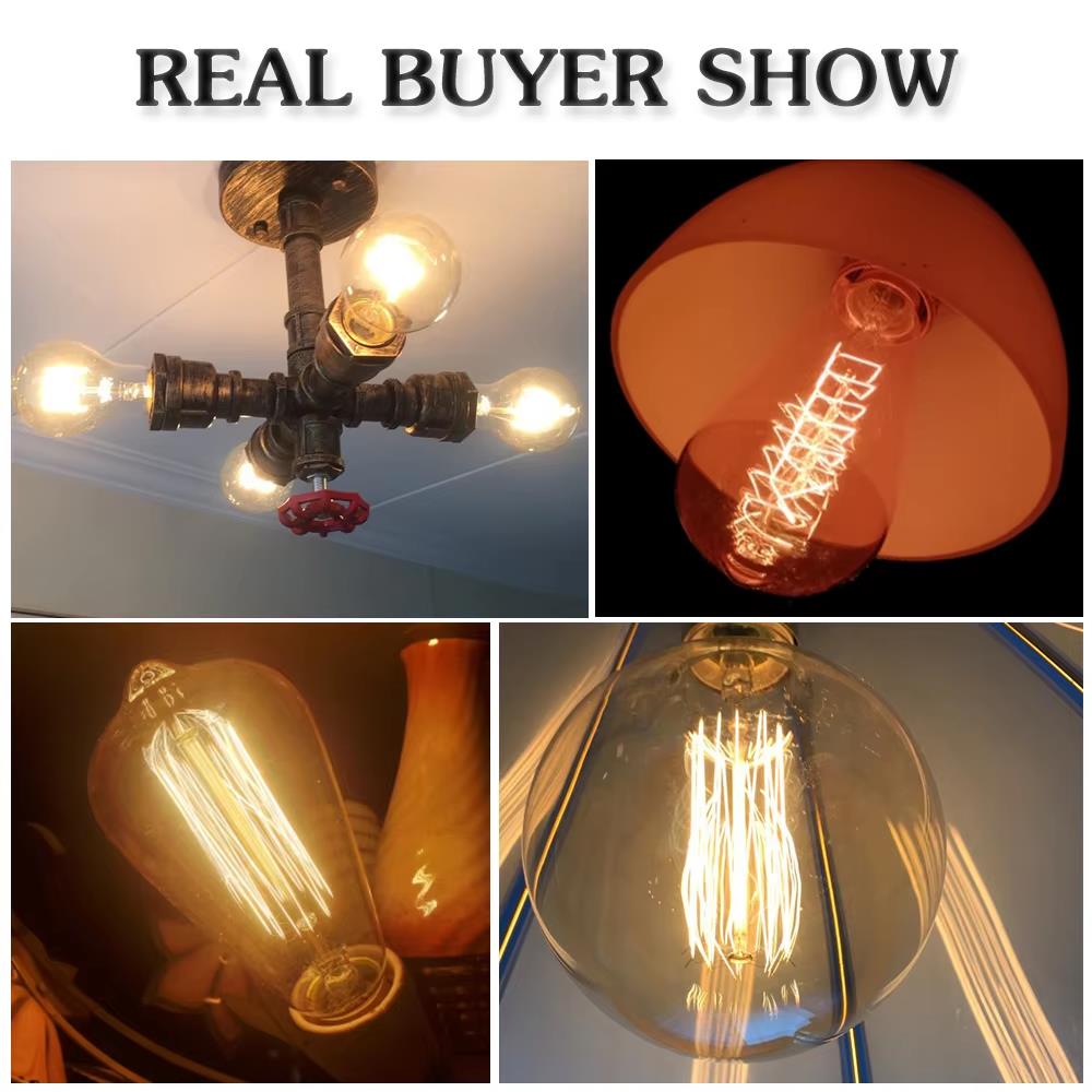 หลอดไฟเอดิสันย้อนยุค E27 40W 2 - Lighting Decor Ideas บทวิจารณ์และราคา