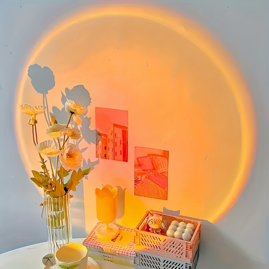 โคมไฟฉายแสงพระอาทิตย์ตก 16 สี  - Lighting Room Decor Photo บทวิจารณ์และราคา